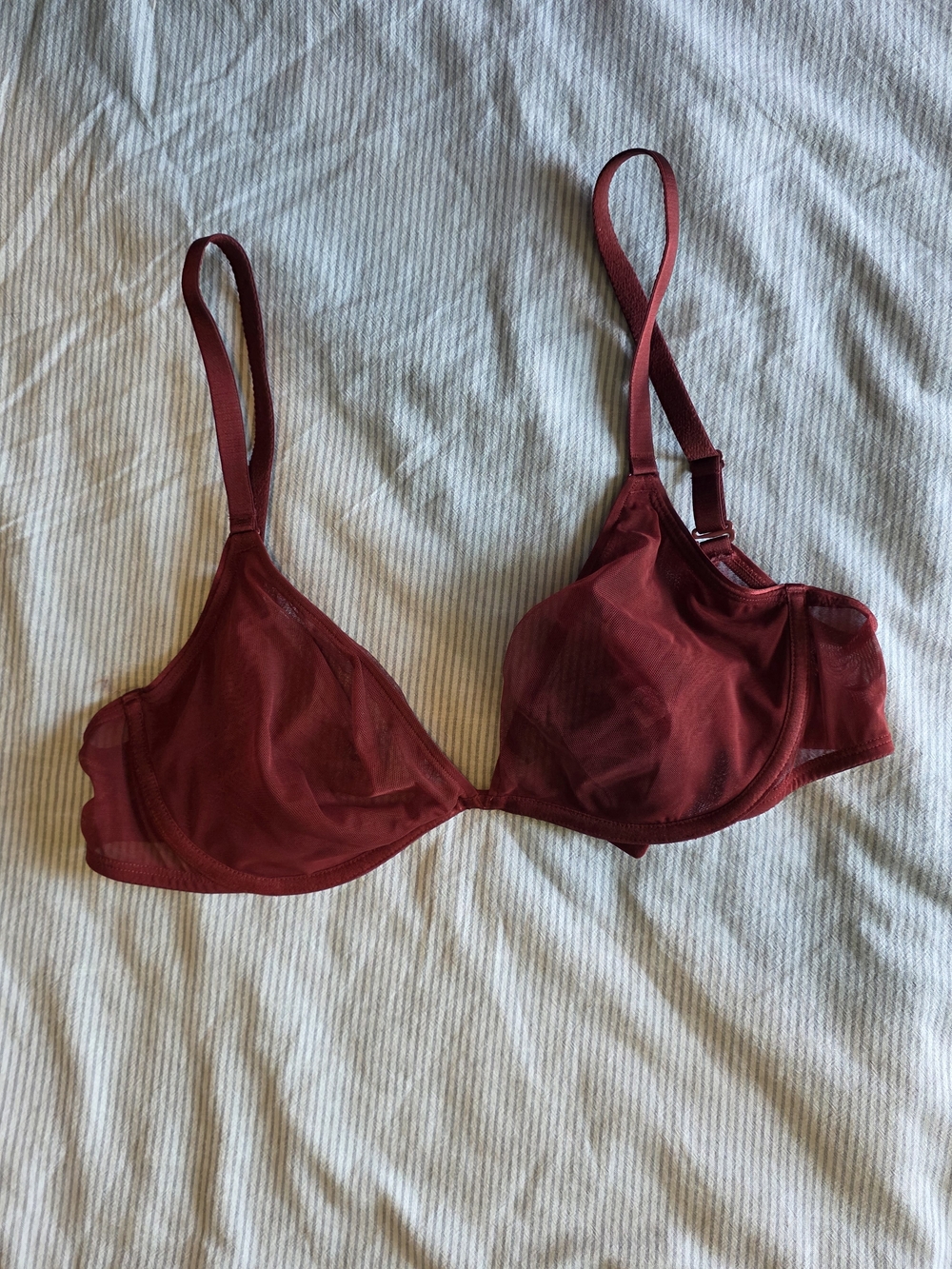 PARADE Sheer Underwire Bra in Burgundy